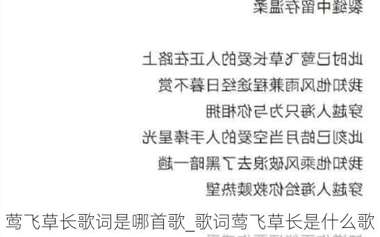 莺飞草长歌词是哪首歌_歌词莺飞草长是什么歌