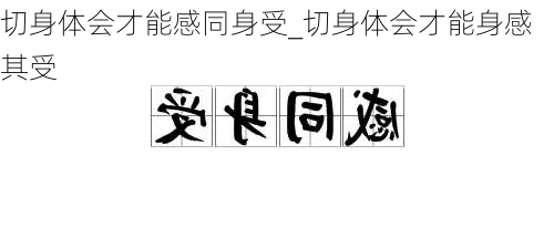 切身体会才能感同身受_切身体会才能身感其受