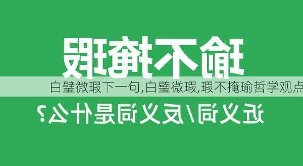 白璧微瑕下一句,白璧微瑕,瑕不掩瑜哲学观点