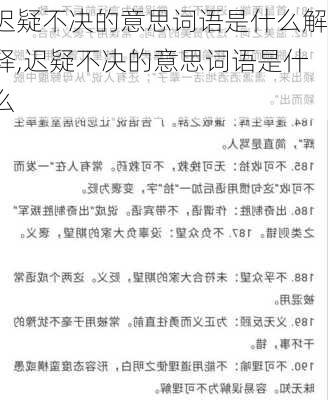 迟疑不决的意思词语是什么解释,迟疑不决的意思词语是什么