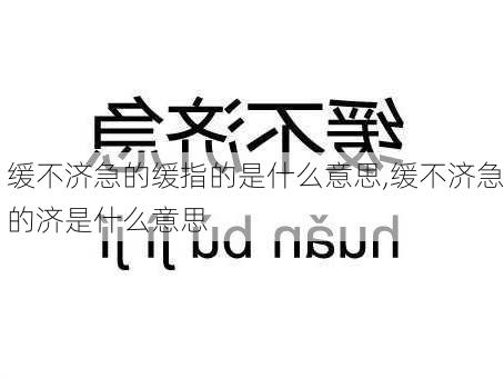 缓不济急的缓指的是什么意思,缓不济急的济是什么意思