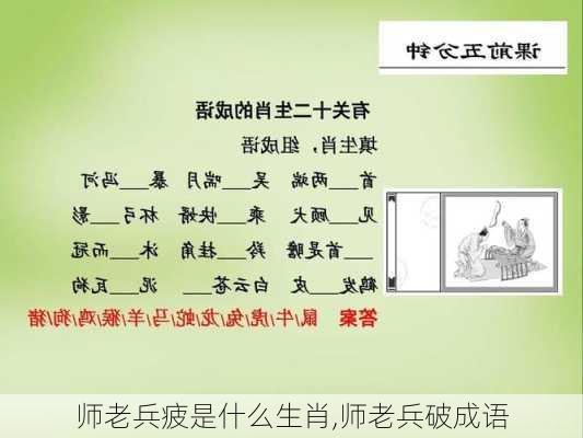 师老兵疲是什么生肖,师老兵破成语