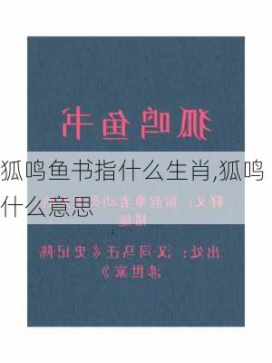 狐鸣鱼书指什么生肖,狐鸣什么意思