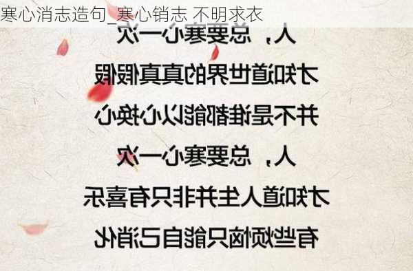 寒心消志造句_寒心销志 不明求衣