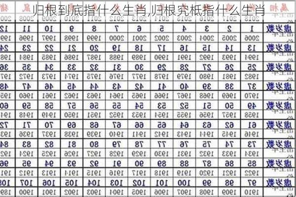 归根到底指什么生肖,归根究柢指什么生肖