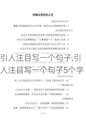 引人注目写一个句子,引人注目写一个句子5个字