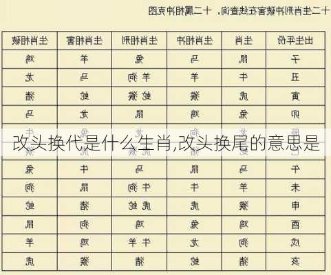 改头换代是什么生肖,改头换尾的意思是