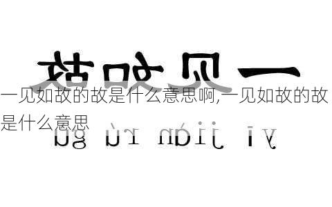 一见如故的故是什么意思啊,一见如故的故是什么意思