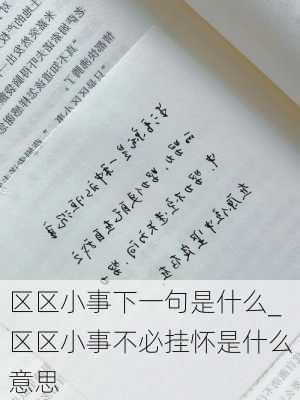 区区小事下一句是什么_区区小事不必挂怀是什么意思