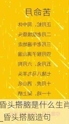 昏头搭脑是什么生肖_昏头搭脑造句