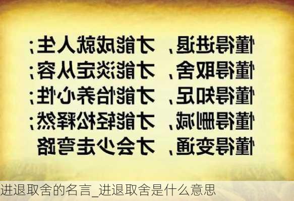 进退取舍的名言_进退取舍是什么意思