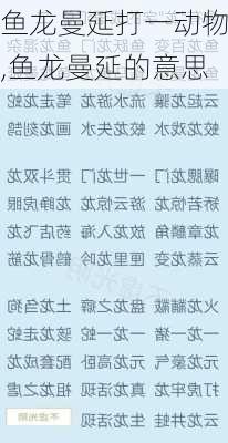 鱼龙曼延打一动物,鱼龙曼延的意思