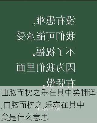 曲肱而枕之乐在其中矣翻译,曲肱而枕之,乐亦在其中矣是什么意思