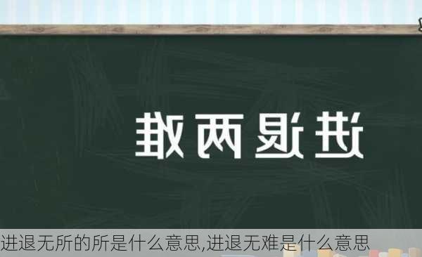 进退无所的所是什么意思,进退无难是什么意思