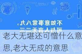 老大无堪还可憎什么意思,老大无成的意思