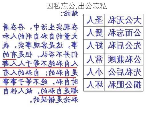 因私忘公,出公忘私