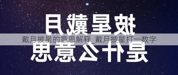 戴月披星的意思解释_戴月披星打一数字