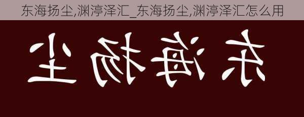 东海扬尘,渊渟泽汇_东海扬尘,渊渟泽汇怎么用