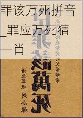 罪该万死拼音_罪应万死猜一肖