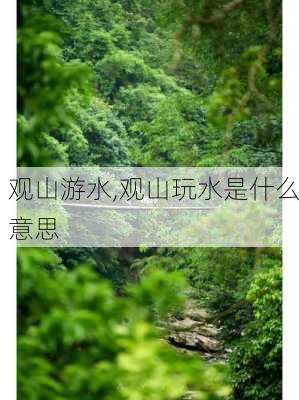 观山游水,观山玩水是什么意思