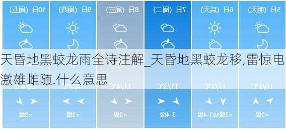 天昏地黑蛟龙雨全诗注解_天昏地黑蛟龙移,雷惊电激雄雌随.什么意思