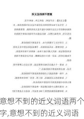 意想不到的近义词语两个字,意想不到的近义词语