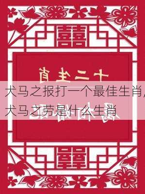 犬马之报打一个最佳生肖,犬马之劳是什么生肖