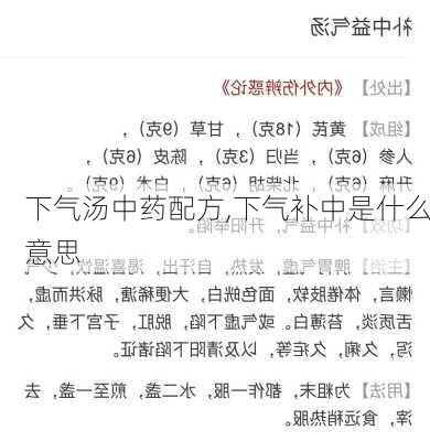 下气汤中药配方,下气补中是什么意思