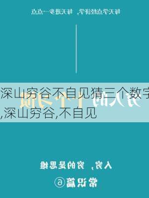 深山穷谷不自见猜三个数字,深山穷谷,不自见