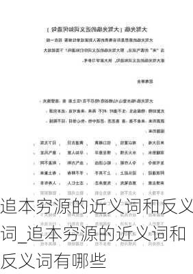 追本穷源的近义词和反义词_追本穷源的近义词和反义词有哪些