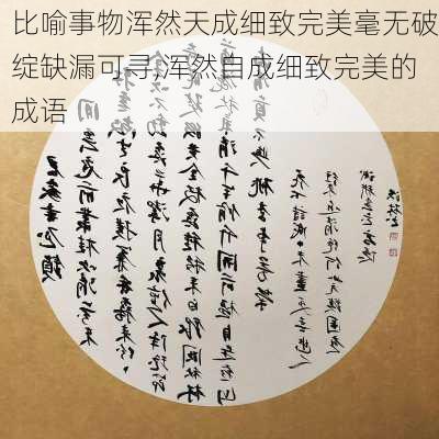 比喻事物浑然天成细致完美毫无破绽缺漏可寻,浑然自成细致完美的成语