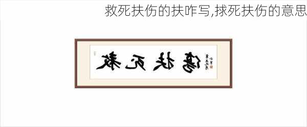 救死扶伤的扶咋写,捄死扶伤的意思