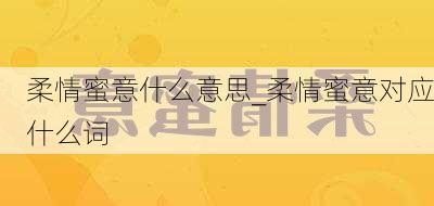 柔情蜜意什么意思_柔情蜜意对应什么词