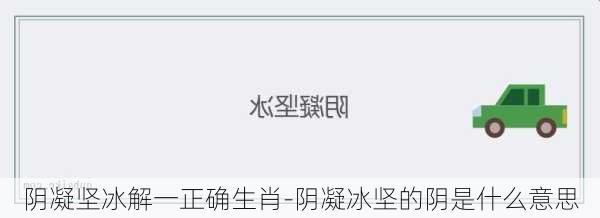 阴凝坚冰解一正确生肖-阴凝冰坚的阴是什么意思