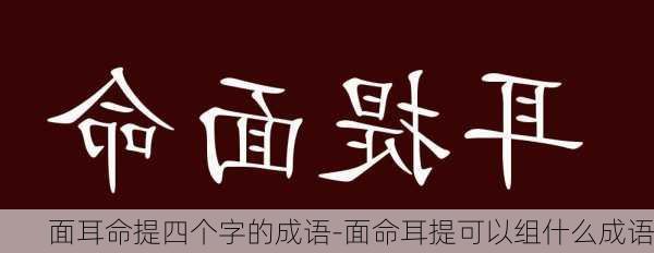 面耳命提四个字的成语-面命耳提可以组什么成语